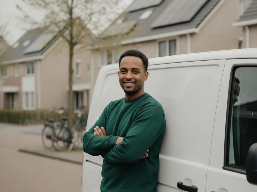 Installateur bij een woning